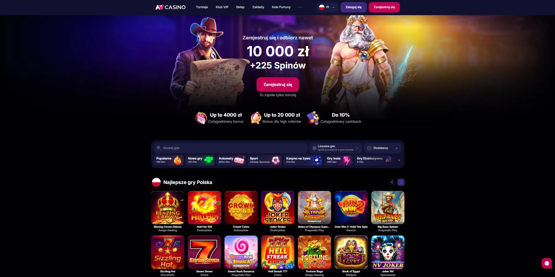 Główne cechy NV casino